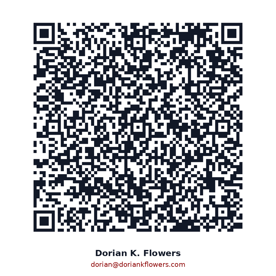 QR code contact card for Dorian K. Flowers